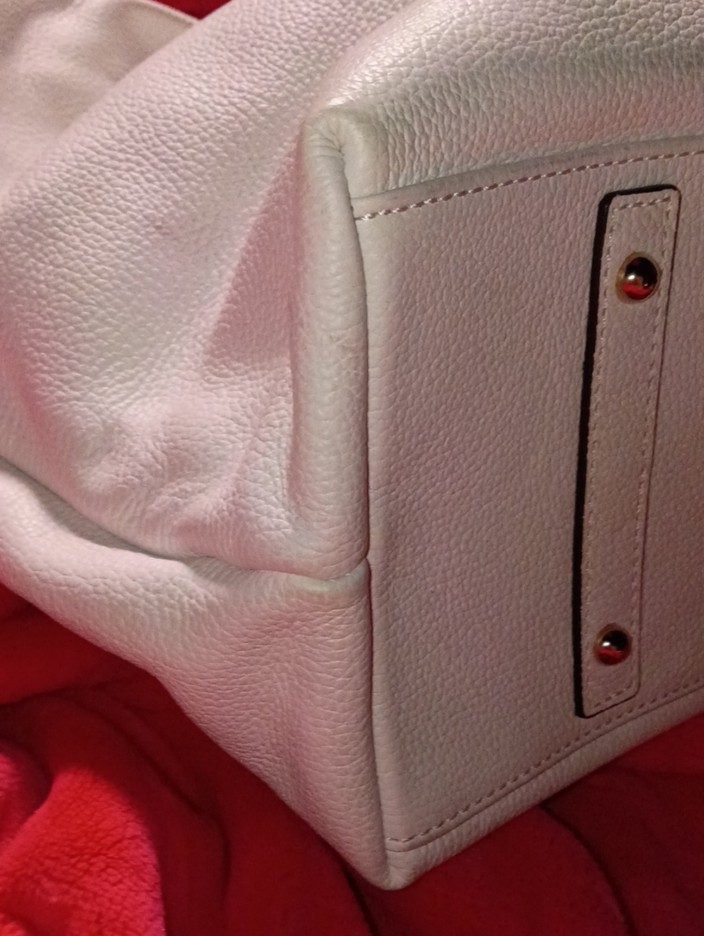 Dooney And Bourke White Leather Shoulder Hobo Bag with Gold Hardware - Picture 5 of 14
